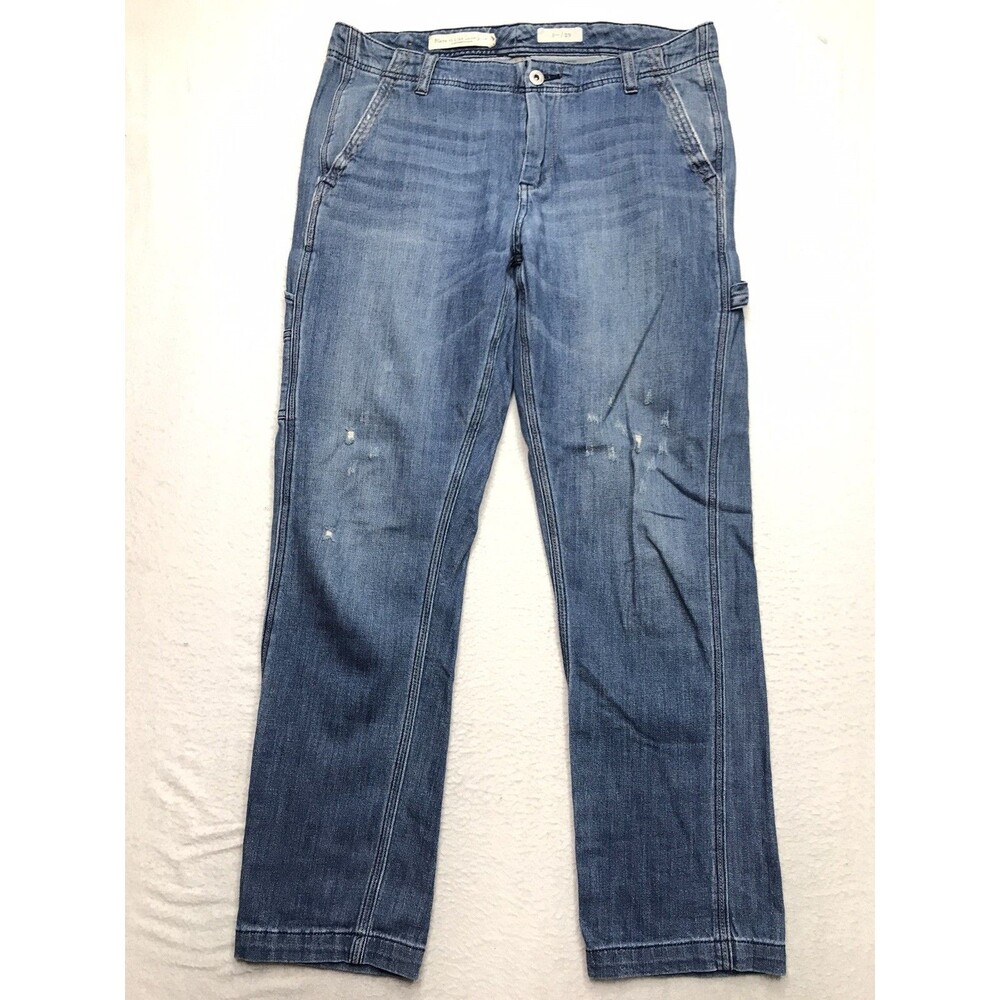 PILCRO Wanderer Carpenter Jeans Women 29 (34x30) Light Wash Distressed Stretch